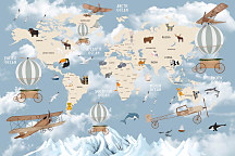 Plagát Ilustrovaná mapa sveta pre deti 